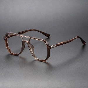 Double Bridge Square Anti-blue Light Glasses