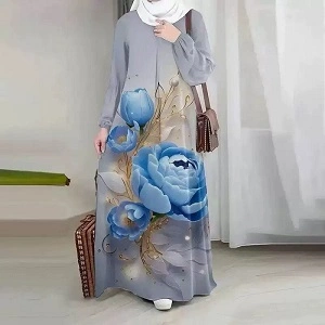 printed floral abaya dress